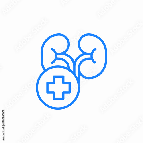 plus kidneys icon sign vector