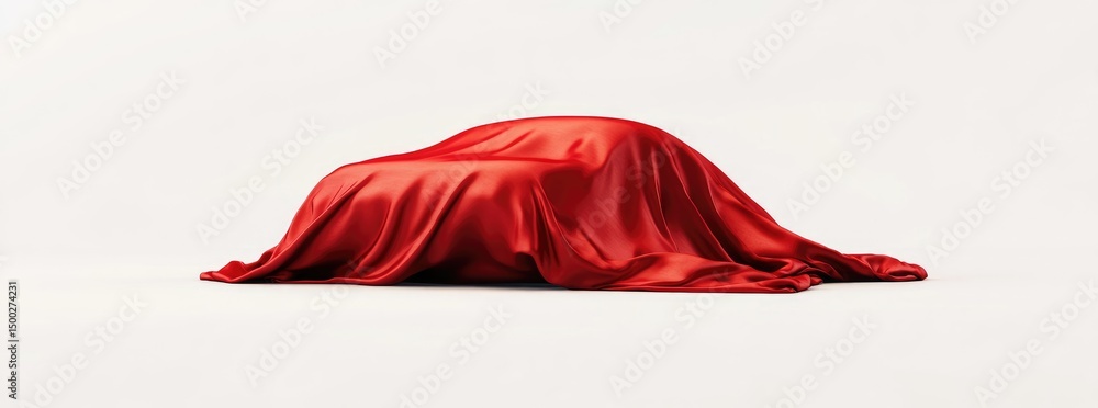 Red cloth draped over a vehicle