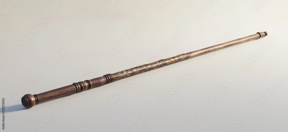 Naklejka premium Long, brown, decorative staff