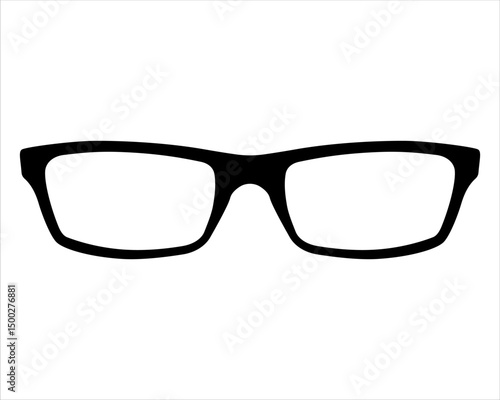 Fashionable glasses frame, eyeglasses silhouette. Eyeglasses flat icon for app or website. Vector illustration of hipster style glasses.