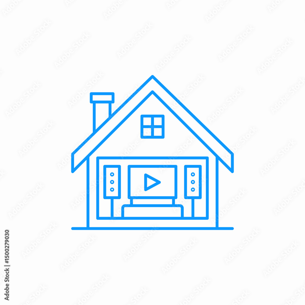 house television speakers icon sign vector house television speakers icon sign vector