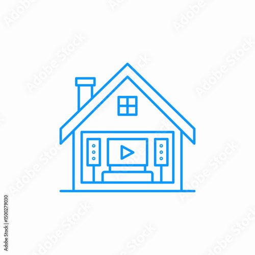 house television speakers icon sign vector