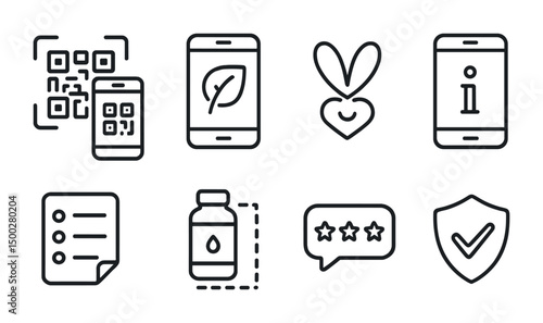 Technology and communication outline icons set – digital, tech, gadget symbols