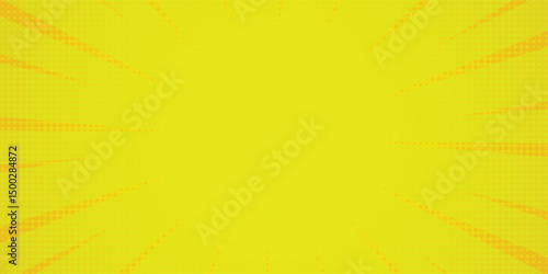 Comic background. Pop art texture. Starburst cartoon style. Anime design with explosion effect for print. Fun dot pattern. Blue backdrop with halftone gradient.