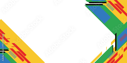 Colorful sport background for olympic international tournament in Paris france 2024. Abstract wave geometric color background with sport athletic style