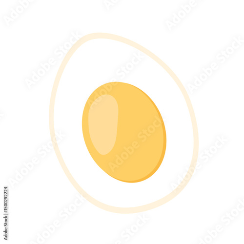 Half sliced boiled egg. Vector