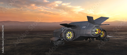 宇宙船　3DCGレンダリング