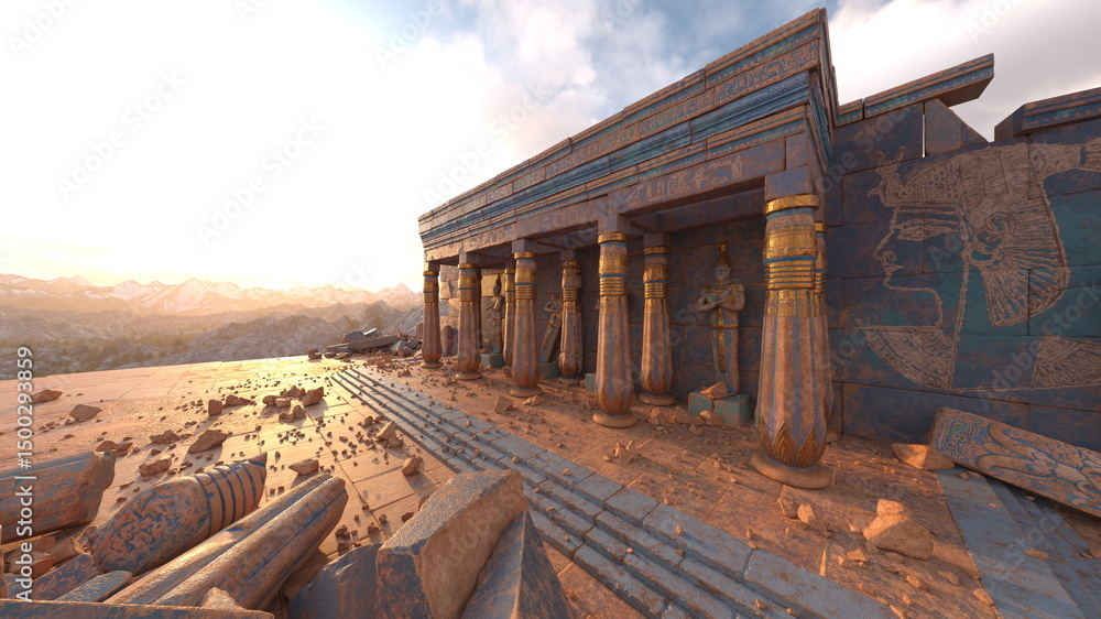 Obraz premium 古代遺跡 3DCGレンダリング