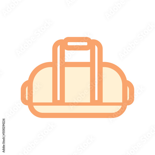 Orange sports duffle bag. Vector
