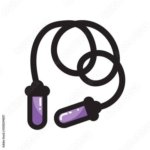 Jump rope fitness gear. Vector