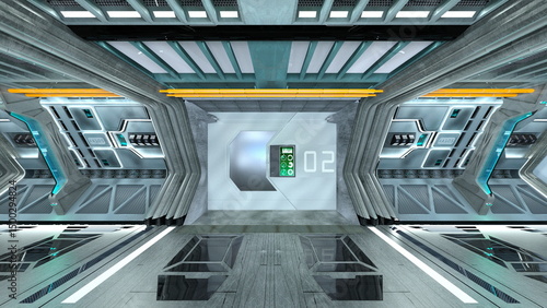 宇宙船通路　3DCGレンダリング