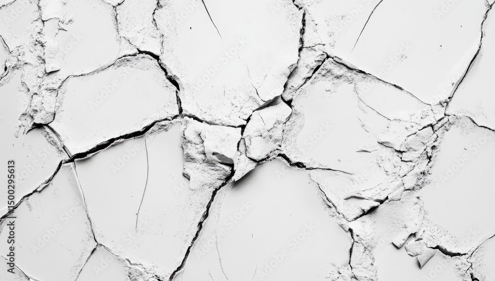 Fototapeta premium Cracked white powder texture