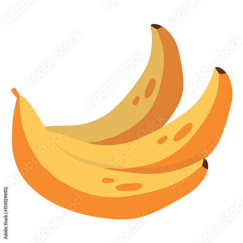 Bunch of ripe yellow bananas. Vector