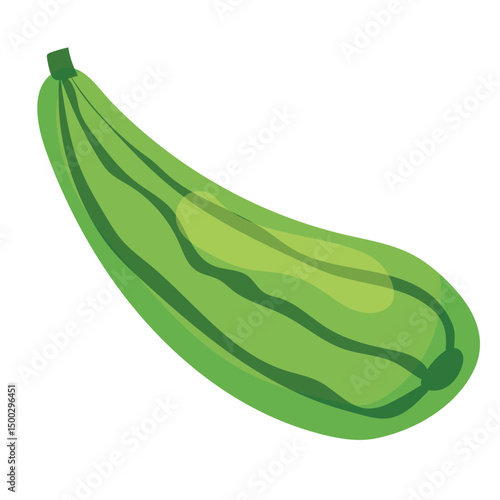 Green striped zucchini icon. Vector