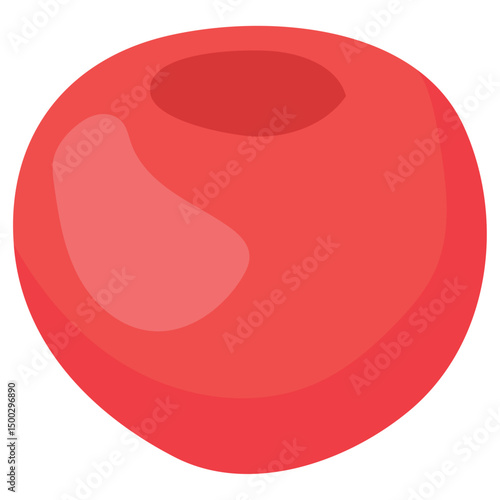 Whole red tomato icon. Vector