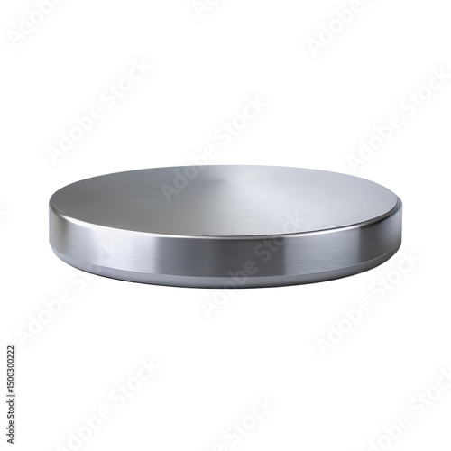 Brushed metal circular platform display stand product showcase