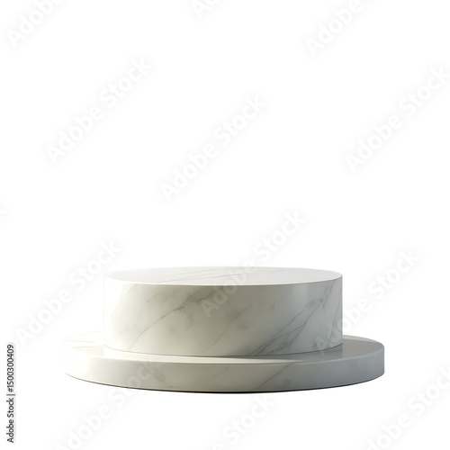 Elegant two tiered marble display stand product presentation