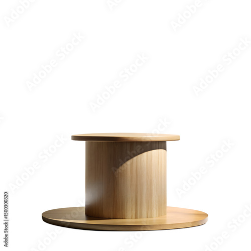 Minimalist wooden display stand product photography mockup