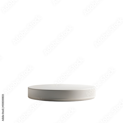 Minimalist white round display platform product presentation