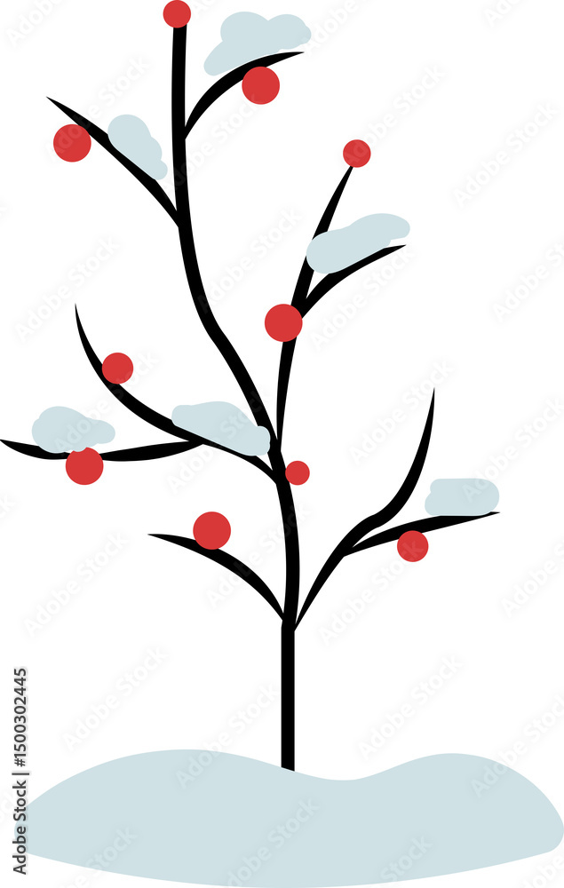 Obraz premium 열매,겨울,나무,나뭇가지,성탄,성탄절,크리스마스,베리,베리잎,장식,데코,식물