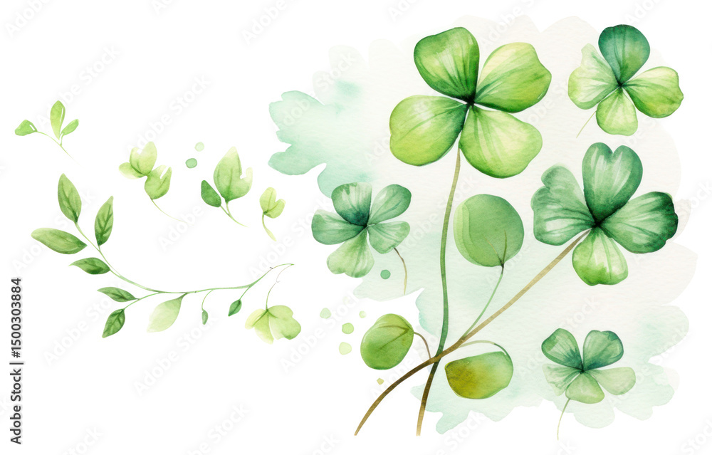 Fototapeta premium PNG Leaf pattern clover plant.