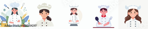 Vector of a female chef