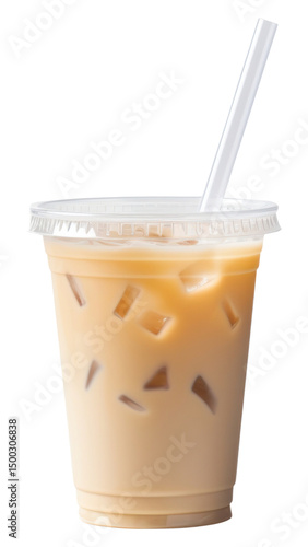 Wallpaper Mural PNG A plastic disposable ice coffee glass with straw and blank white label drink cup Torontodigital.ca