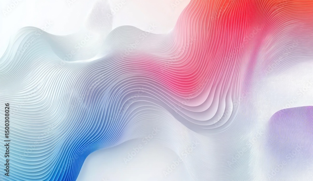Obraz premium Abstract wavy lines in cool colors