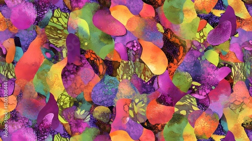 Vibrant Abstract Colorful Paint Splashes Texture