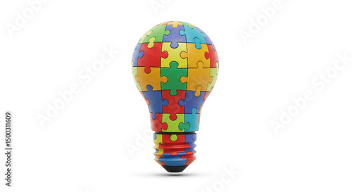 Creativity idea lightbulb puzzle pieces conceptual art business strategy education problem solving