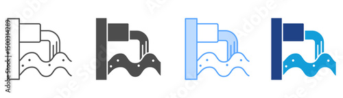 Industrial Waste Icon Set Multiple Style Collection
