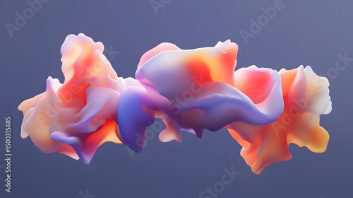 Abstract Colorful Fluid Forms Digital Art