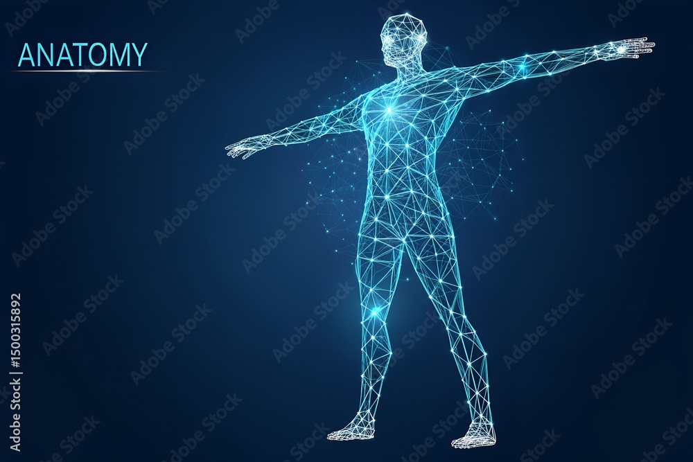 Human body anatomy network digital model Human body anatomy network digital model