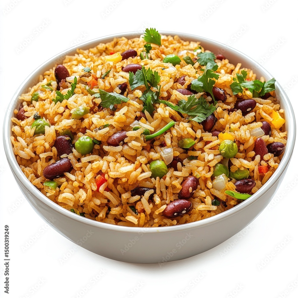 Bowl of mixed rice with vegetables and beans (2) Bowl of mixed rice with vegetables and beans (2)
