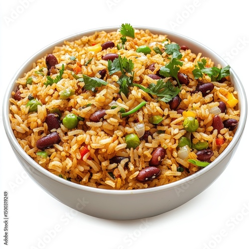 Bowl of mixed rice with vegetables and beans (2)