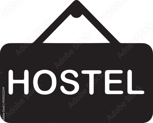 illustration of a hostel signboard
