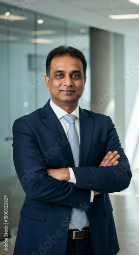 Professional business man portrait in suit corporate headshot confident