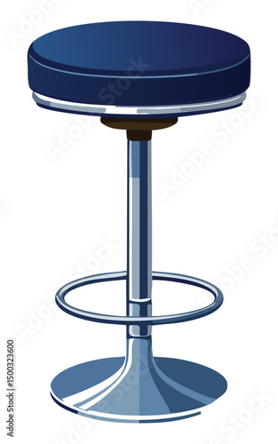 chrome bar stool with blue top