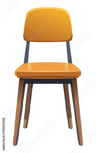 orange wooden dining chair for home