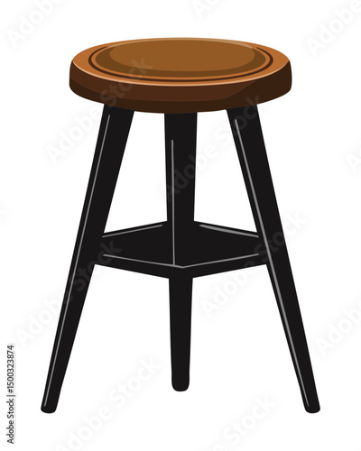 black wooden bar stool for kitchen