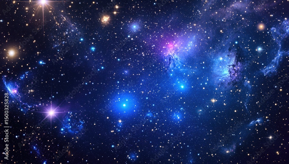 Fototapeta premium Deep space nebula, vibrant colors, countless stars