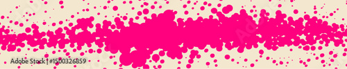 Vibrant vector pink paint splatter or ink blot texture on a cream background. Abstract, energetic grunge element ideal for banners, borders, or modern artistic accents.