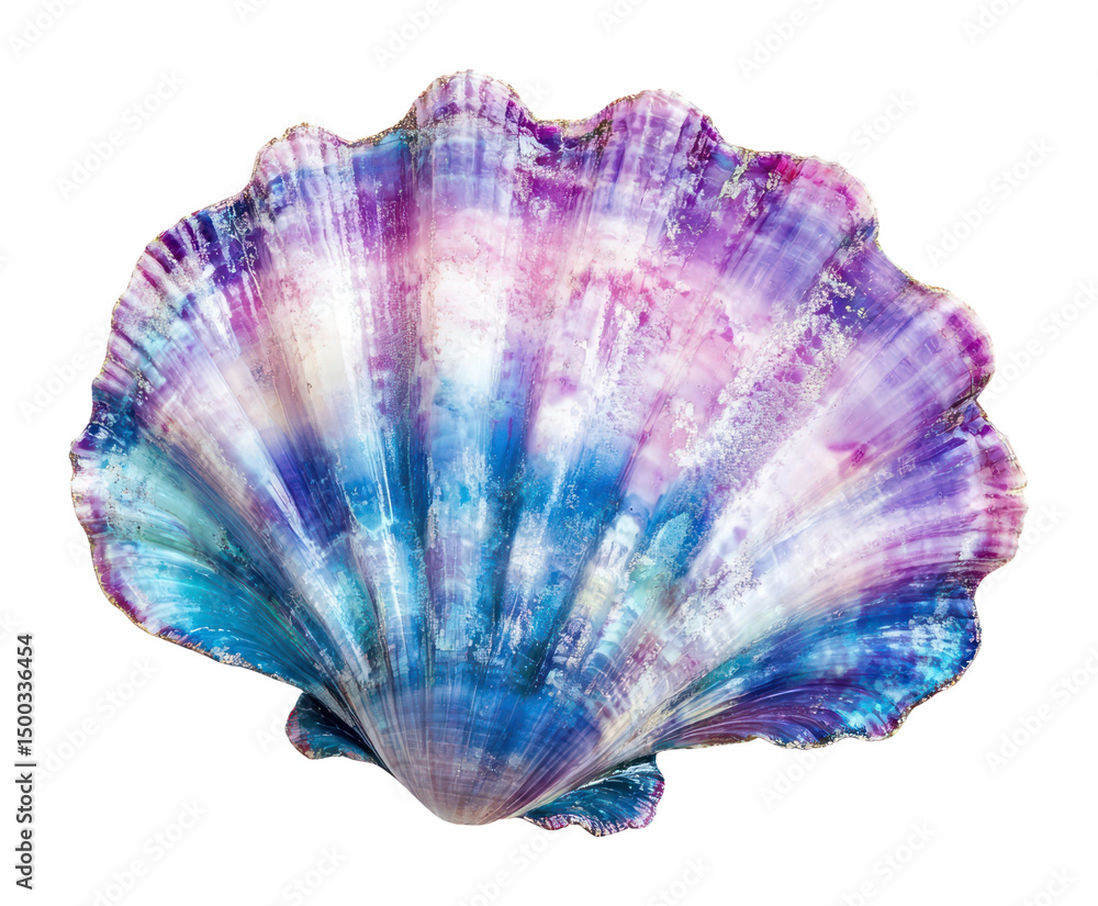 Fototapeta premium PNG Top view underwater photo of shell seashell invertebrate decoration.