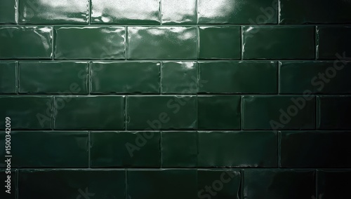 Dark green glossy rectangular tiles © Hasna