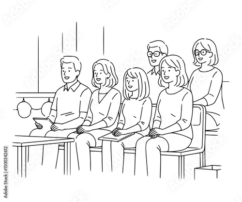 Parents at school play. Watching a children's show.