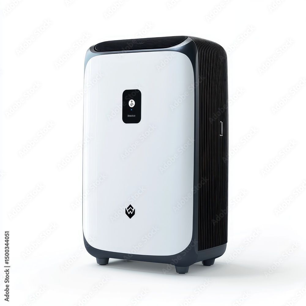 Compact, white and dark gray air purifier Compact, white and dark gray air purifier