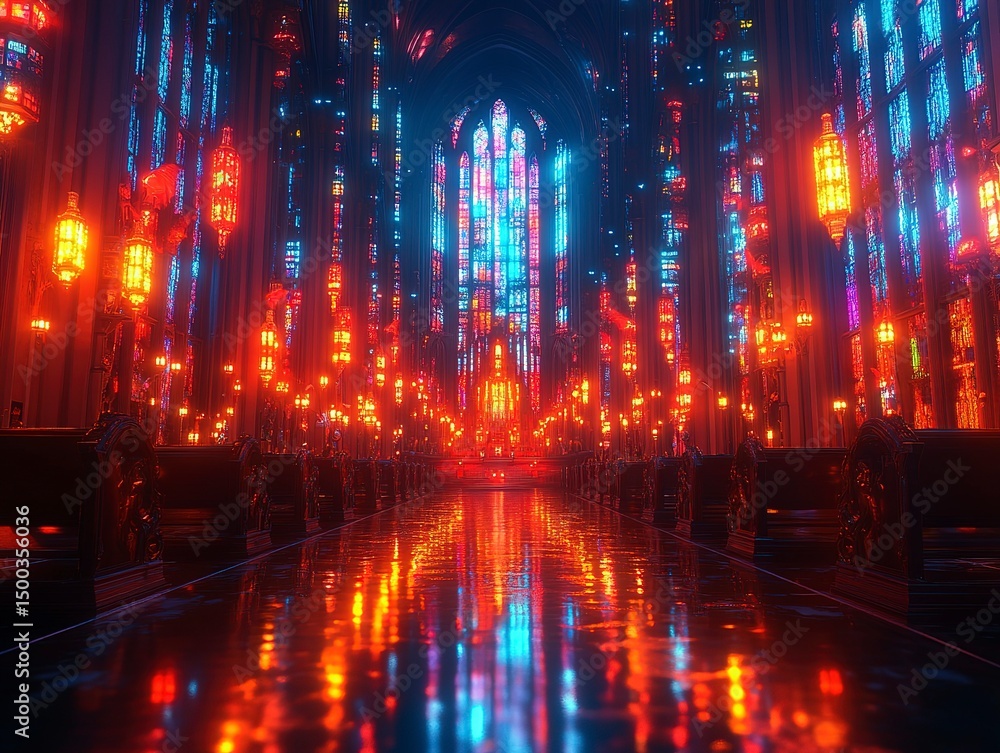 Cyber Cathedral of Quantum Dew - Floating Stained Glass Servers & Mercury Data Streams, Pumpkin Drones Chanting Through Neon Pipe Organ Grid Cyber Cathedral of Quantum Dew - Floating Stained Glass Servers & Mercury Data Streams, Pumpkin Drones Chanting Through Neon Pipe Organ Grid