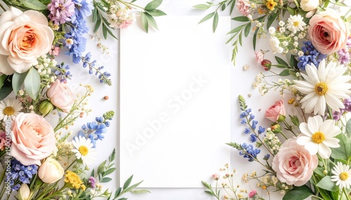 Wallpaper Mural Floral Frame with Blank Space Torontodigital.ca