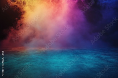 Colorful smoky stage background