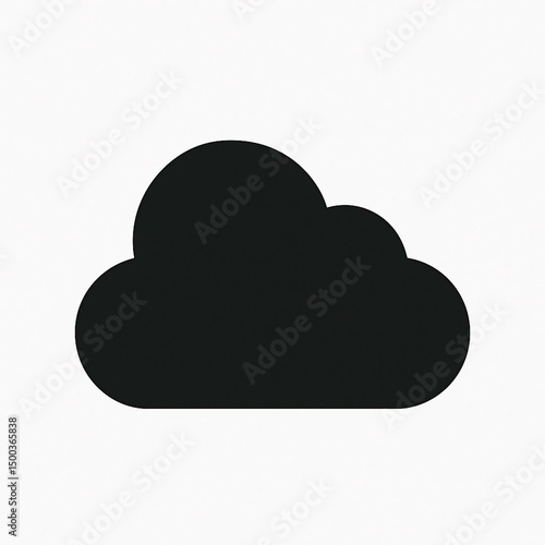 Cloud Icon – Minimal Black Symbol for Cloud Computing or Weather